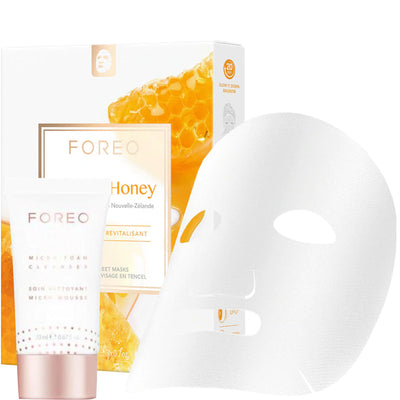 FREE FOREO Manuka Honey Sheet Mask + Micro Foam Cleanser (20ml)
