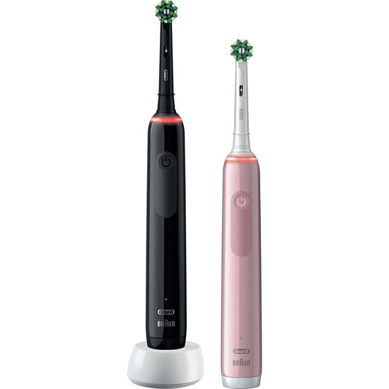 Oral-B Pro 3 3900 Electric Toothbrush Duo Pack - Black & Pink
