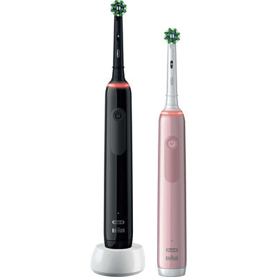 Oral-B Pro 3 3900 Electric Toothbrush Duo Pack - Black & Pink