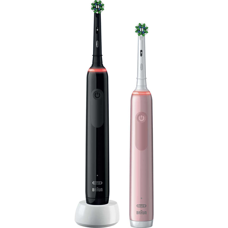 Oral-B Pro 3 3900 Electric Toothbrush Duo Pack - Black & Pink