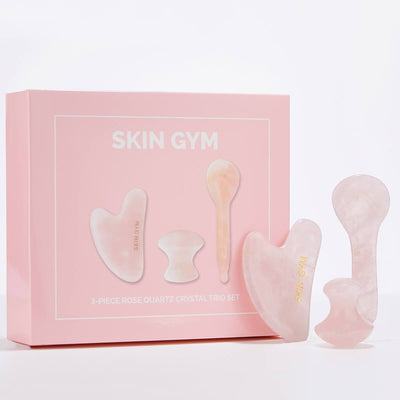 Skin Gym Rose Quartz Gua Sha Facial Trio Set
